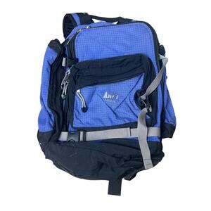 REI Alpine Hiking Backpack Blue Black Nylon Padded Hip Belt Mens One Size Travel